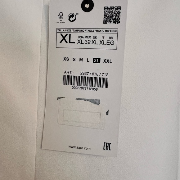 BNWT Zara White Wide Leg High Waisted Dress Pants Size XL - - Picture 6 of 9